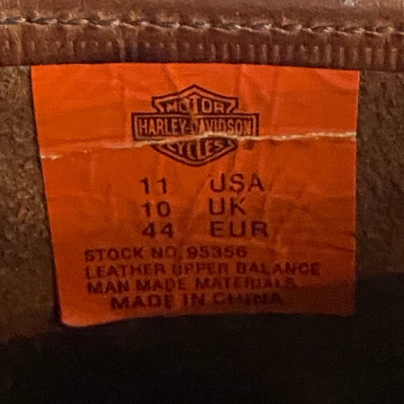 HARLEY DAVIDSON HUSTIN BROWN LEATHER HARNESS MOTORCYCLE BOOTS MEN'S USA SIZE11 - Picture 2 of 2
